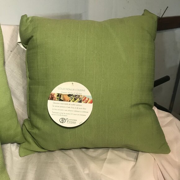 Outdoor Throw Pillow Collection Set of 3 Sage Green Plantation Patterns - Picture 2 of 10